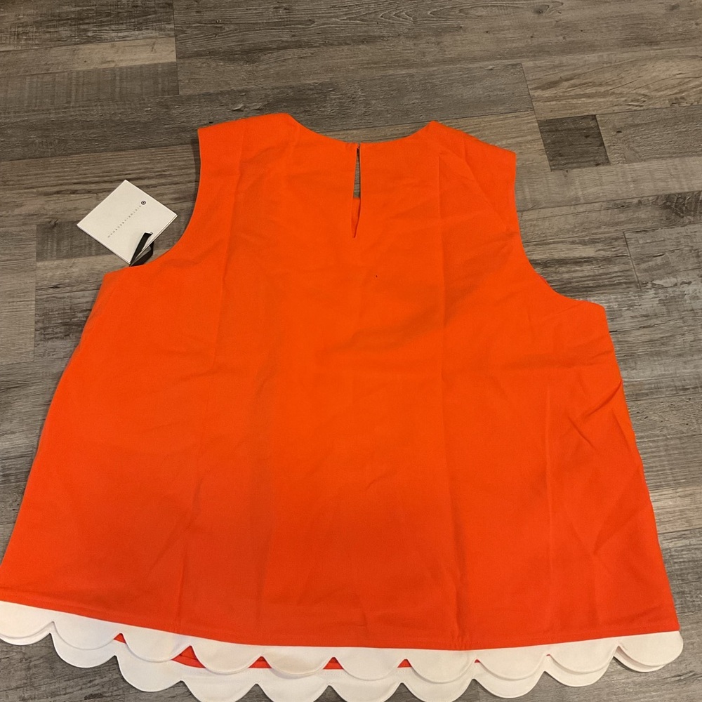 Orange Sleeveless Top with Scallop Trim - Picture 7 of 7